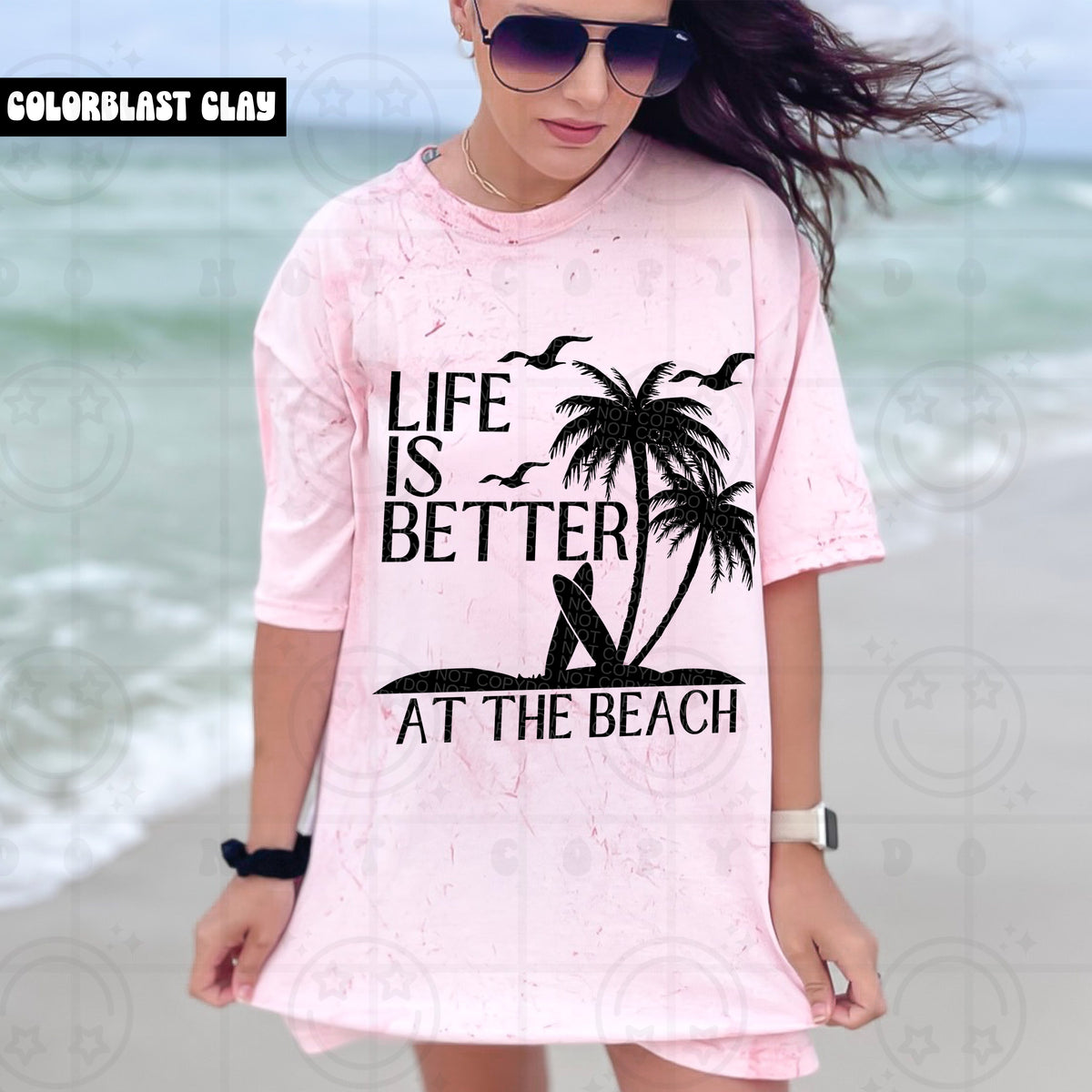 Life is better at the beach BLACK (HW) DTF transfer