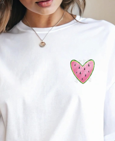Watermelon Heart POCKET PRINT (Parker) 102316 DTF transfer