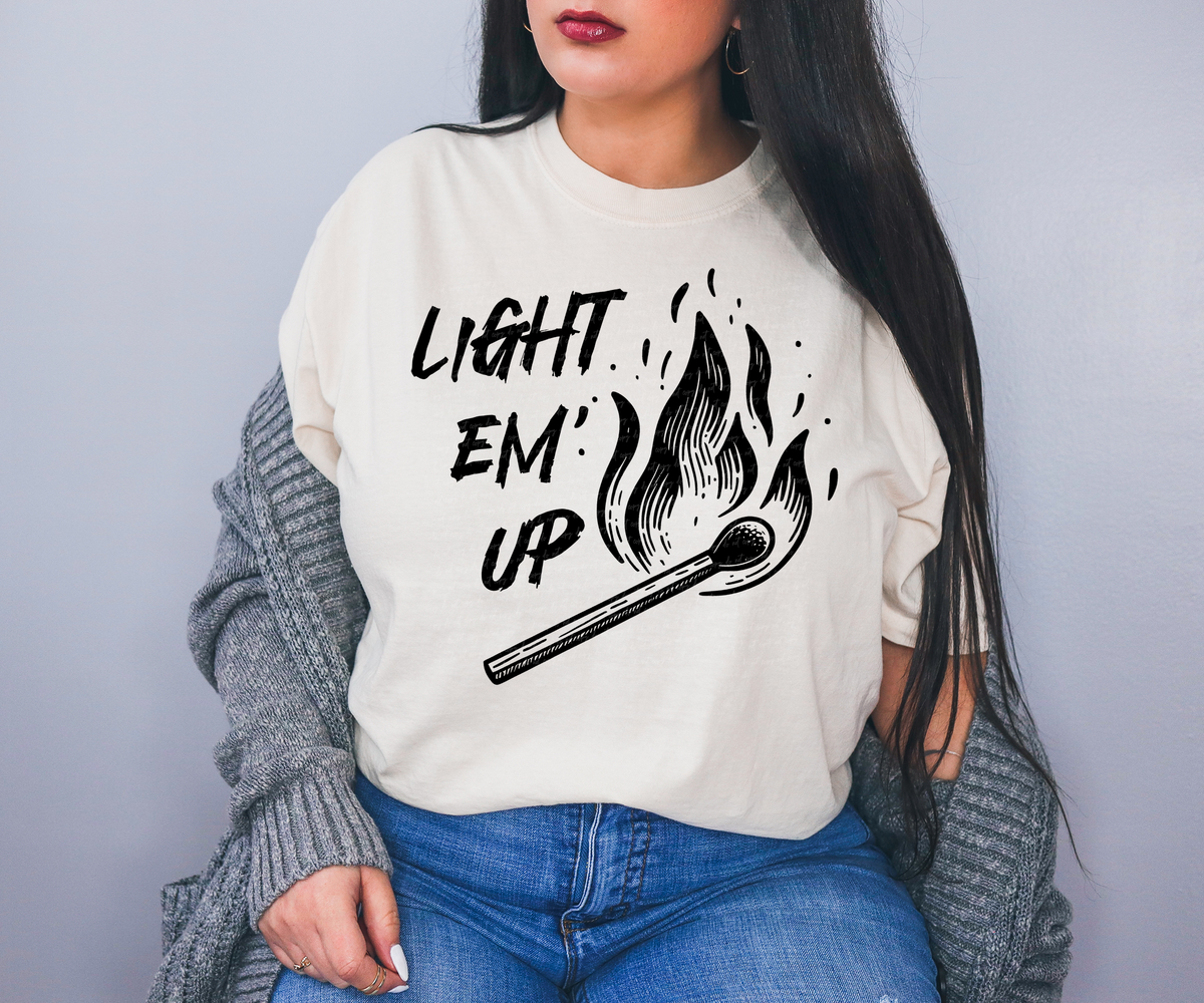 Light Em' Up Black 86081 DTF Transfer