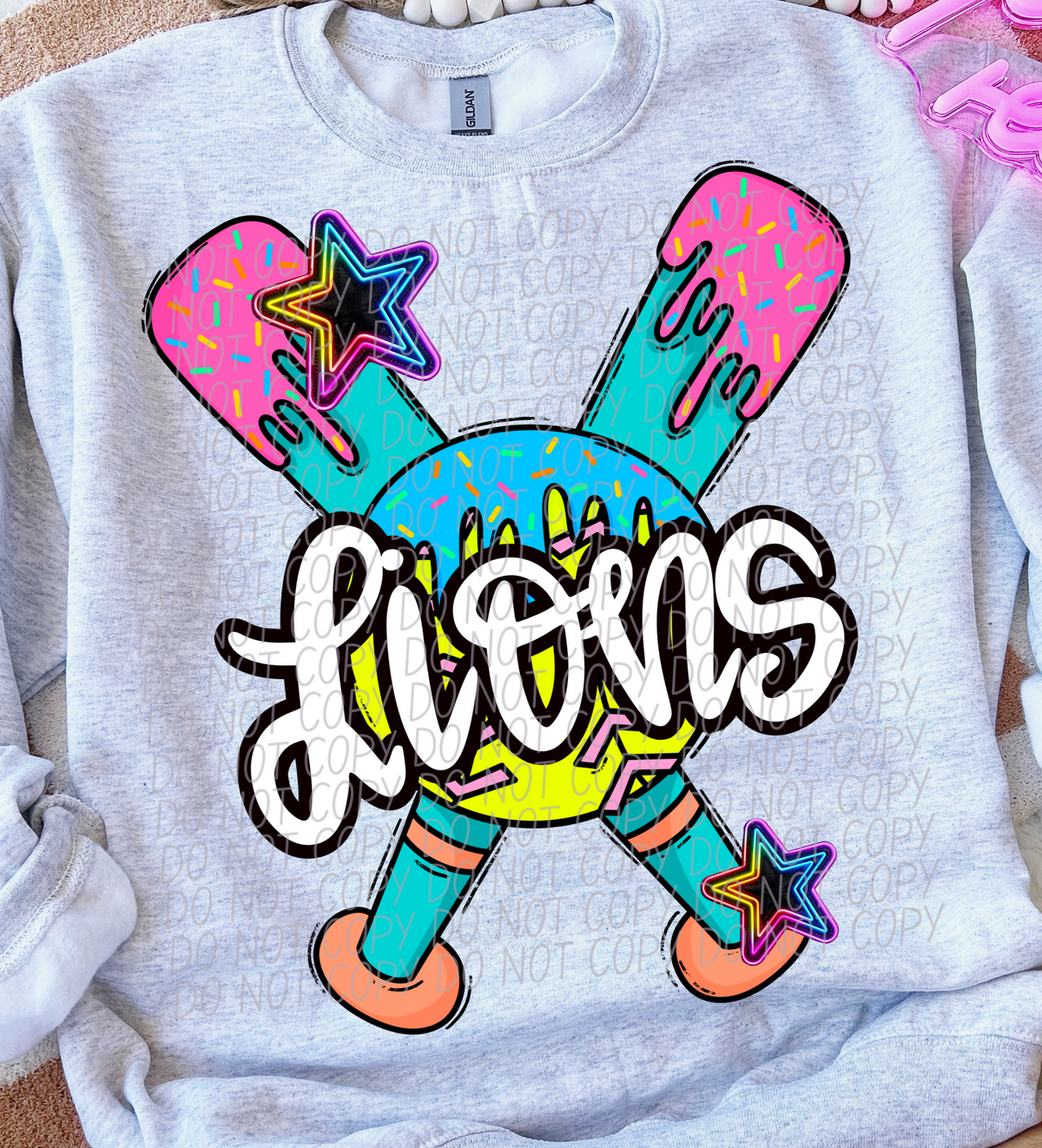 Dripping softball Lions (CITY) DTF transfer