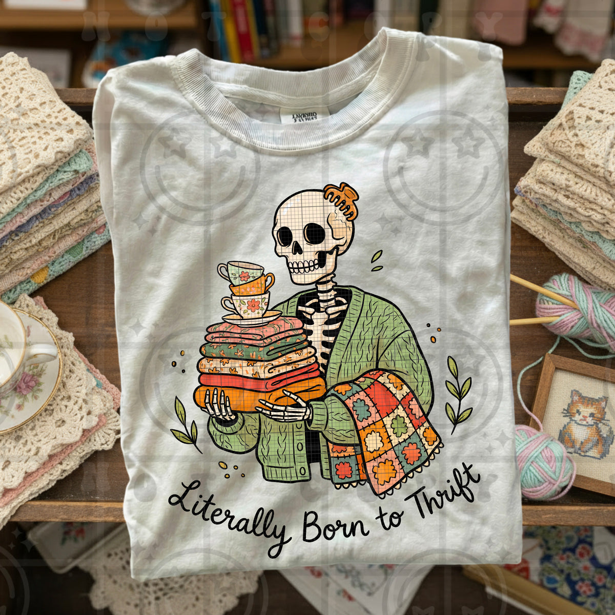 Literally born to thrift skeleton (HW) DTF Transfer