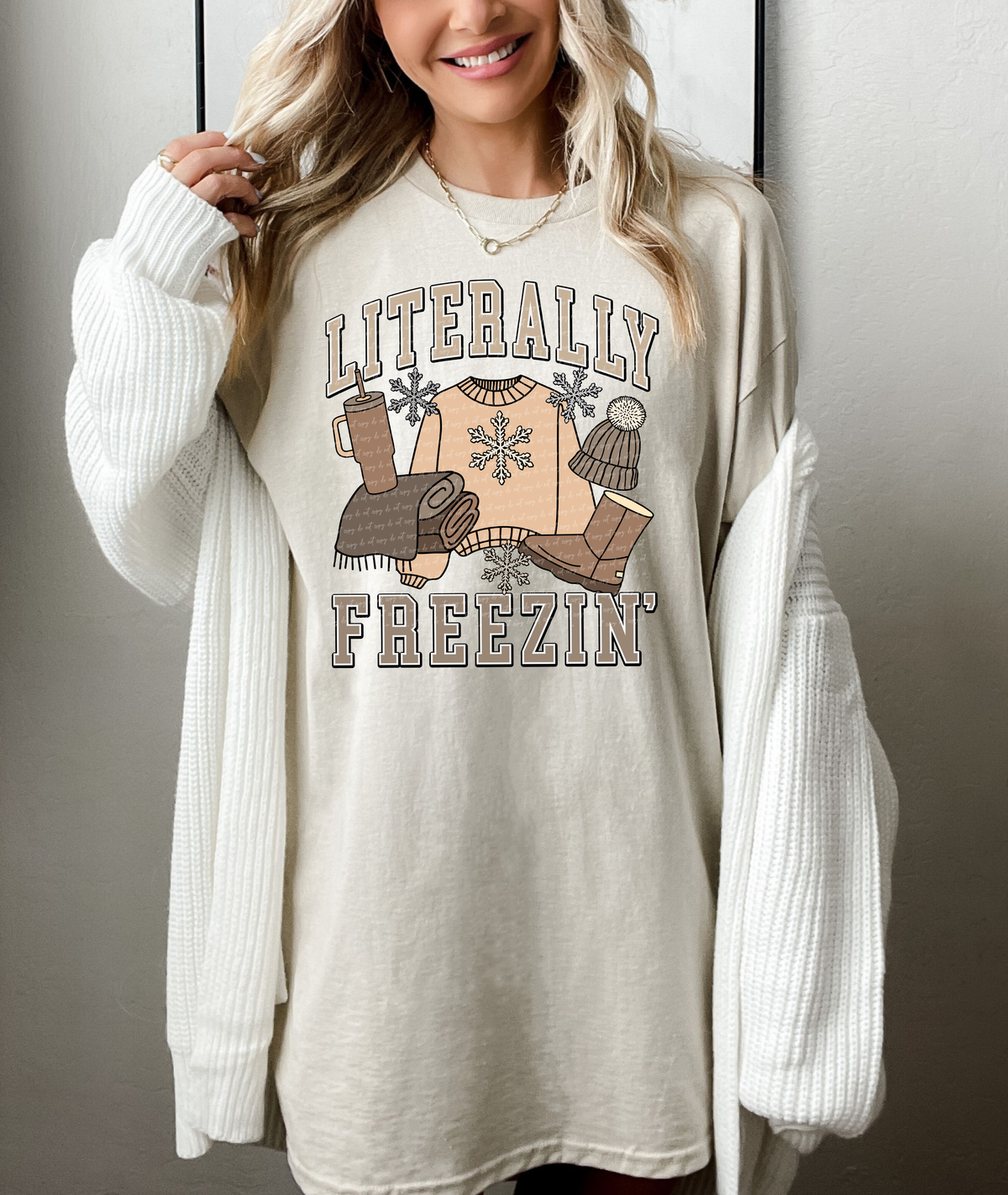 Literally Freezin' Sweater Boots Tumbler 81735 DTF Transfer