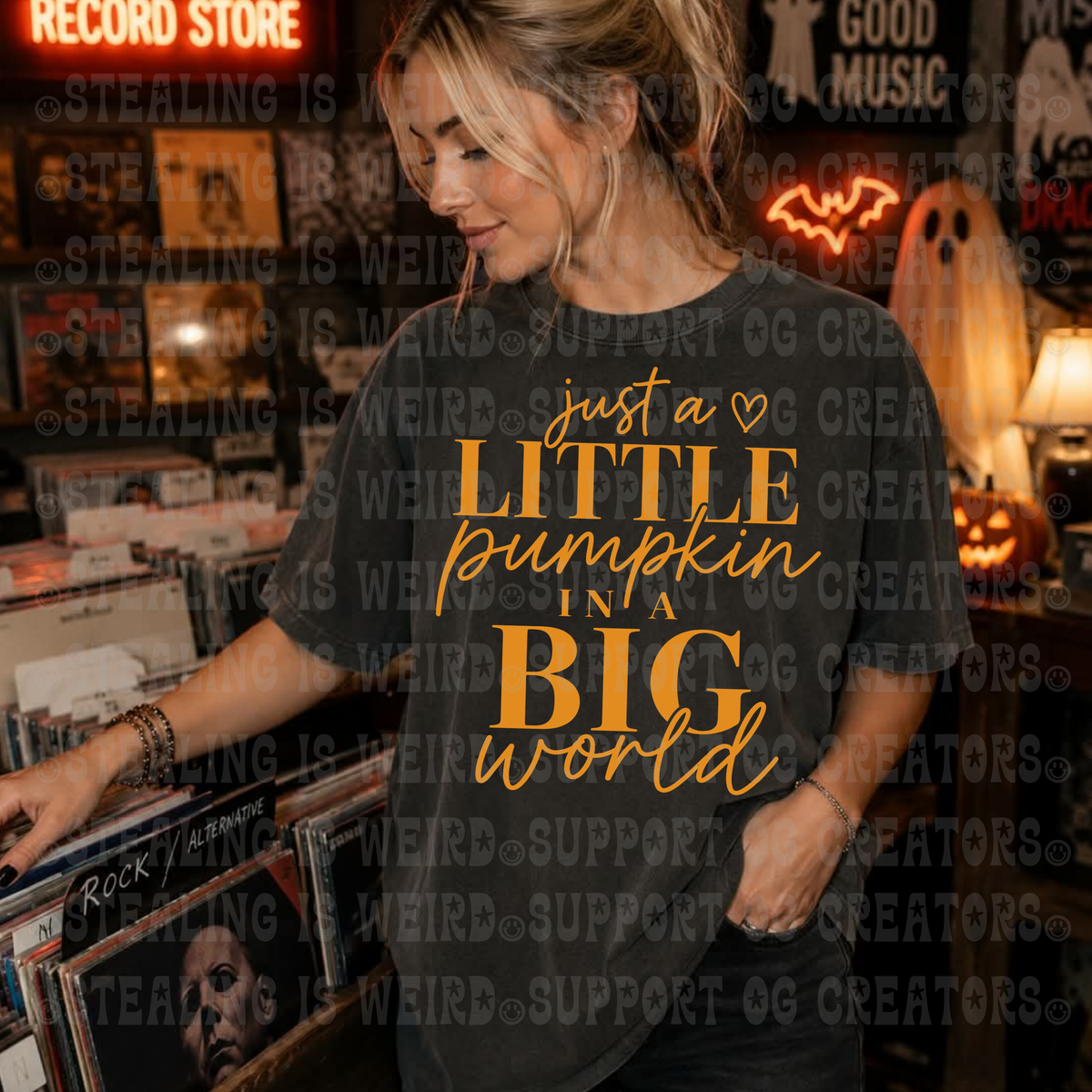 Just a little bit pumpkin in a big world orange (TDP) DTF Transfer