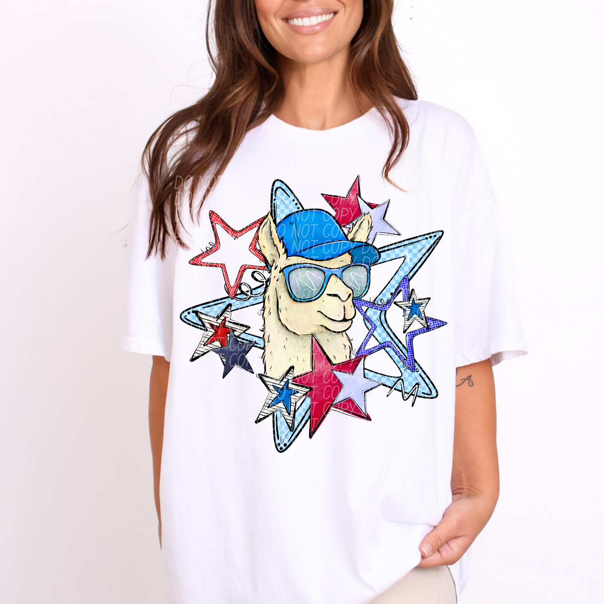 Patriotic Llama Stars (CITY) DTF transfer