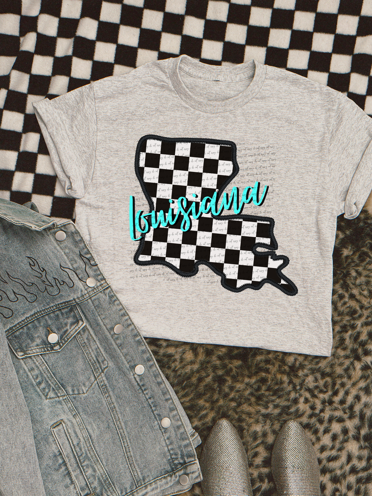 Louisiana State Checkered 59496 DTF transfer