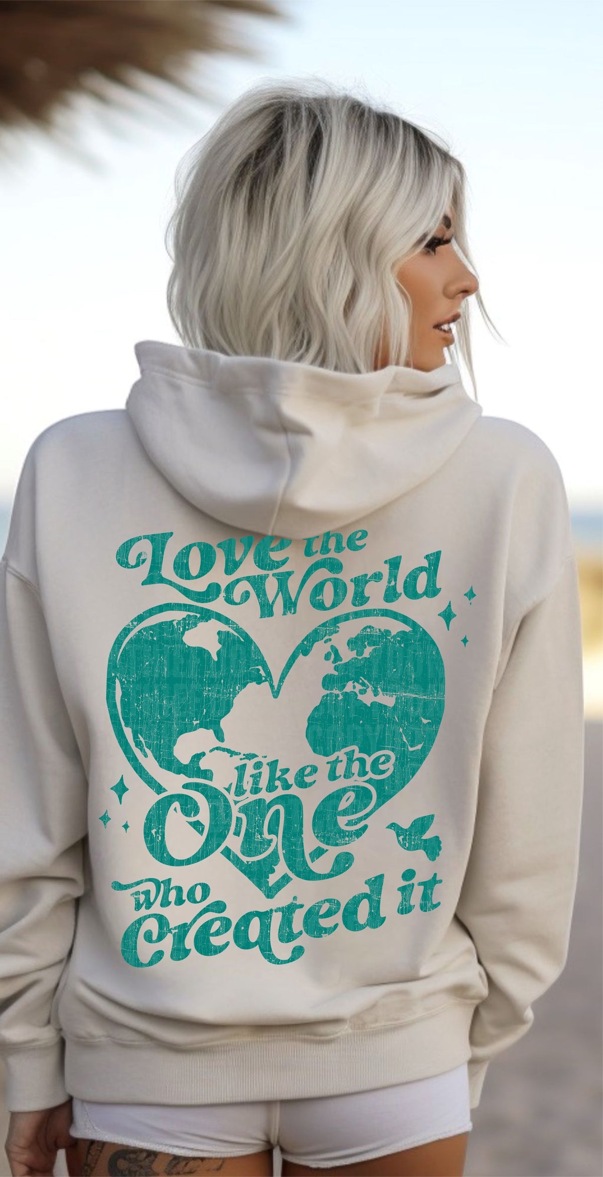 For God so loved the world like the one who created it green 103804 DTF transfer