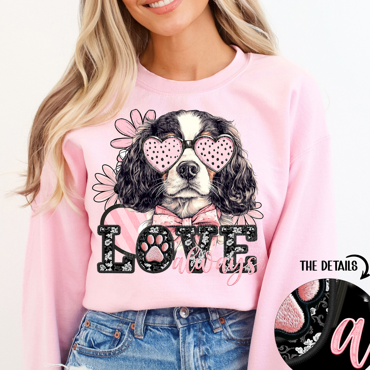 Love Always black and tan king charles Cavalier (TTD) DTF transfer