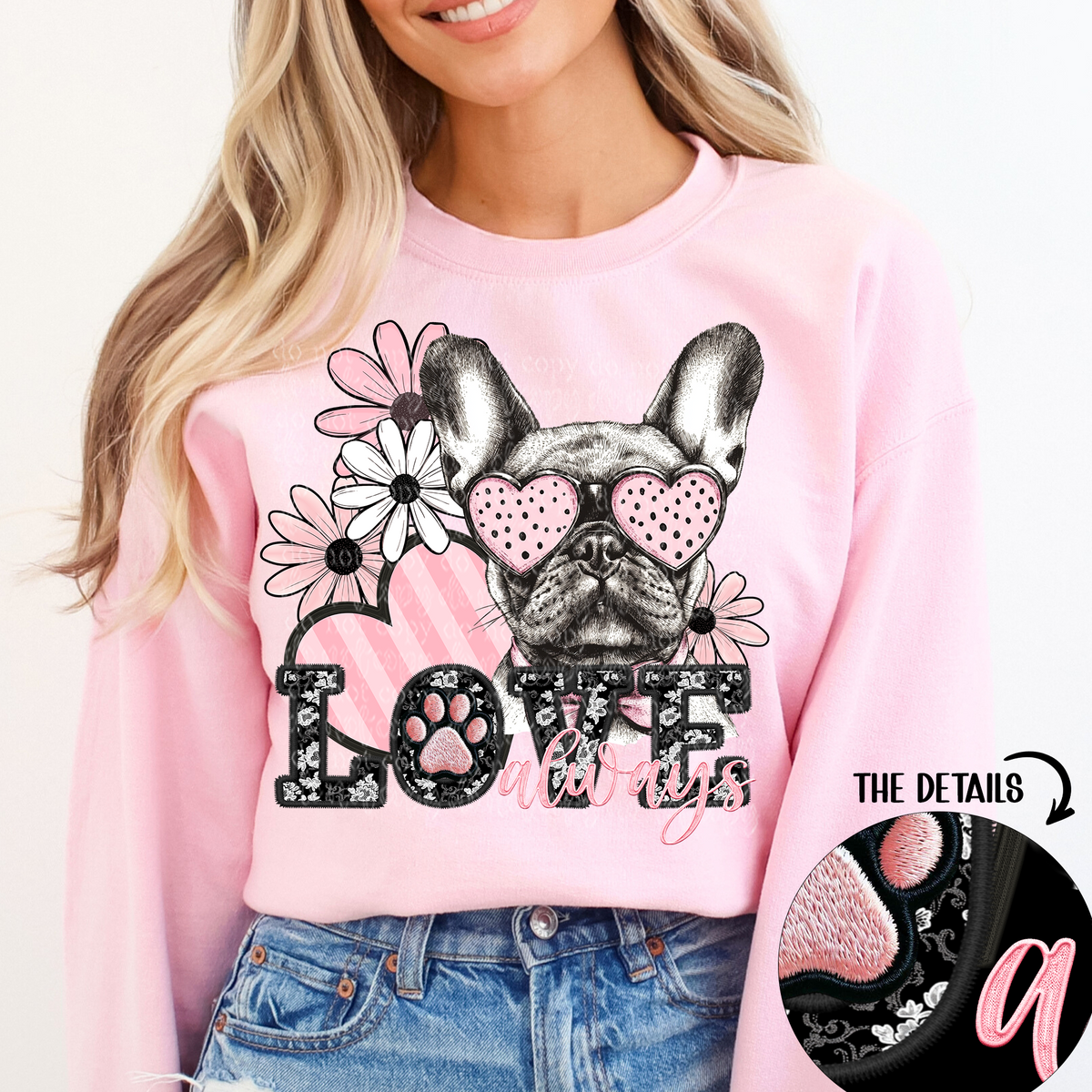 Love Always French Bulldog (TTD) 82153 DTF transfer