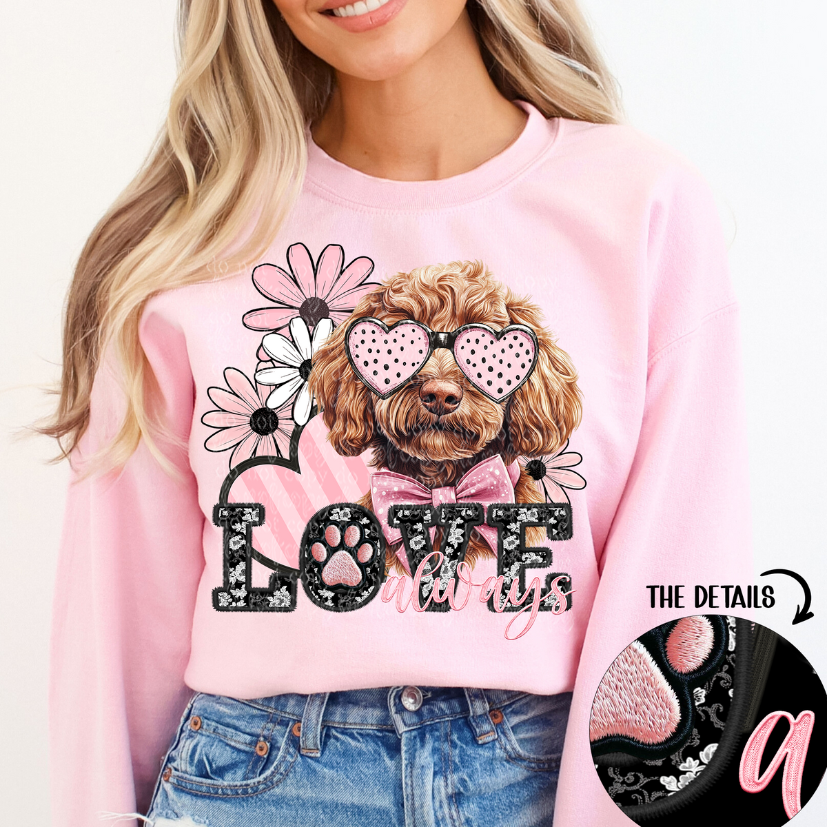 Love Always Red Labradoodle (TTD) 82153 DTF transfer