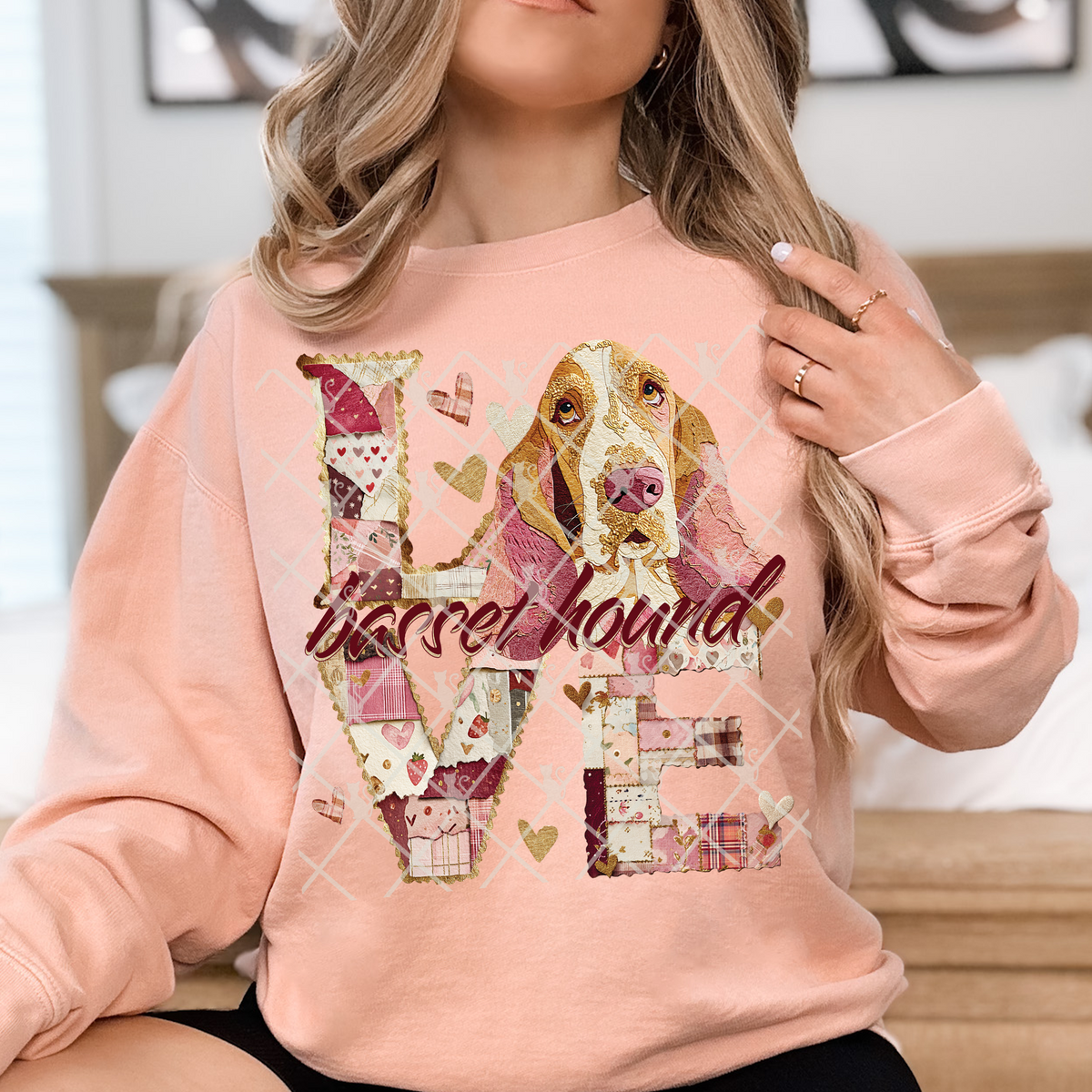 Love Basset Hound TTD DTF transfer