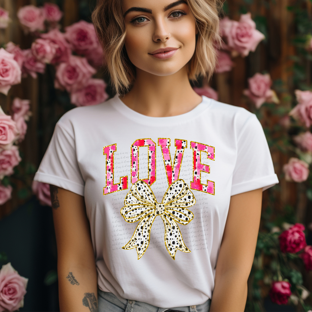 Love Bow Dots Brushstroke 81537 DTF Transfer