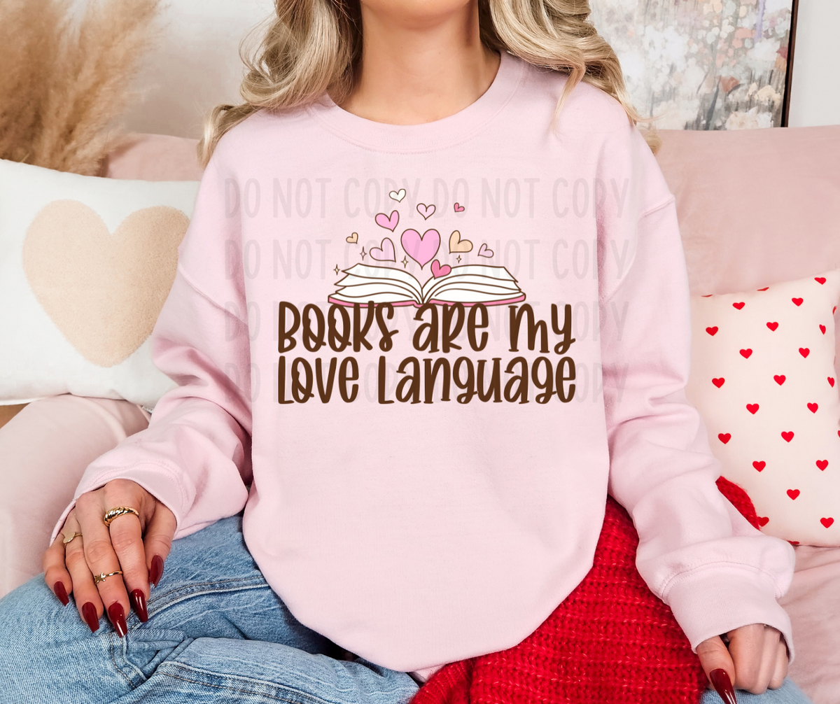 Books are my love lauguage (canvista) DTF transfer