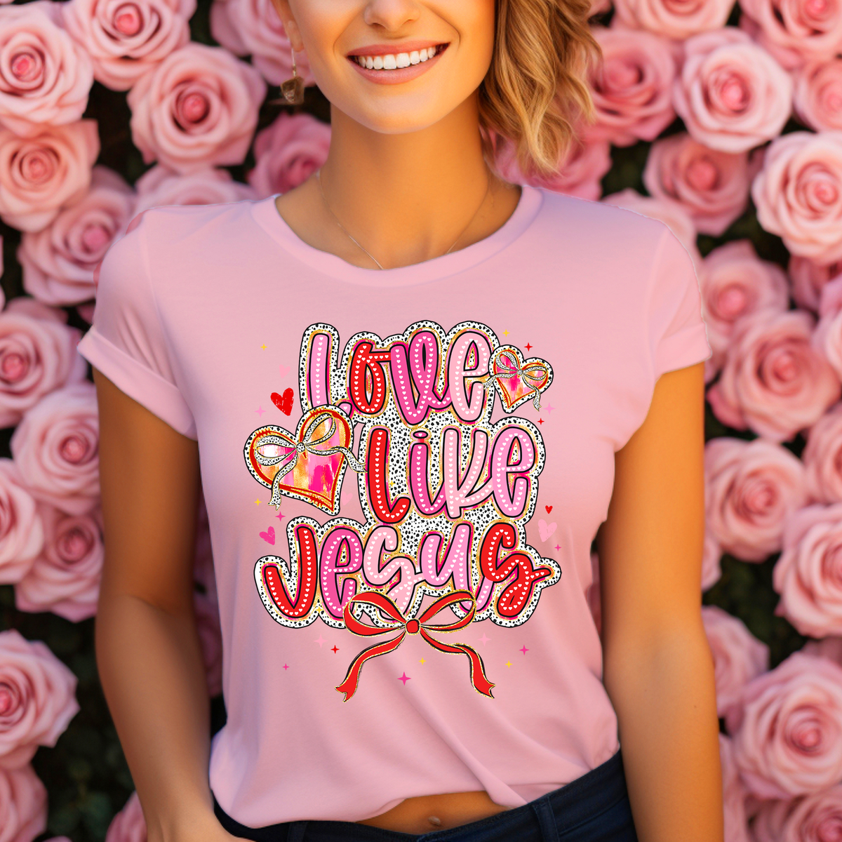 Love Like Jesus Polka Dot Offset 117621 DTF transfer