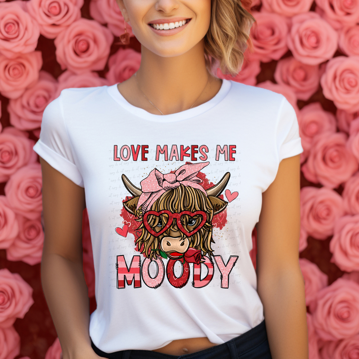 Love Makes Me Moody Cow 116930 DTF Transfer