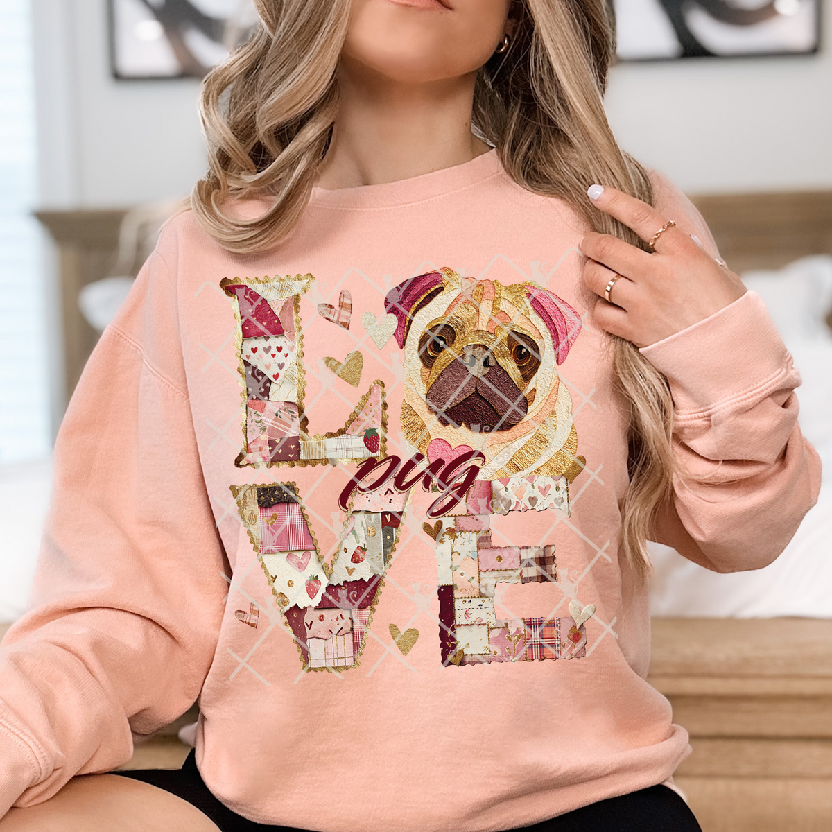 Love Pug TTD DTF transfer