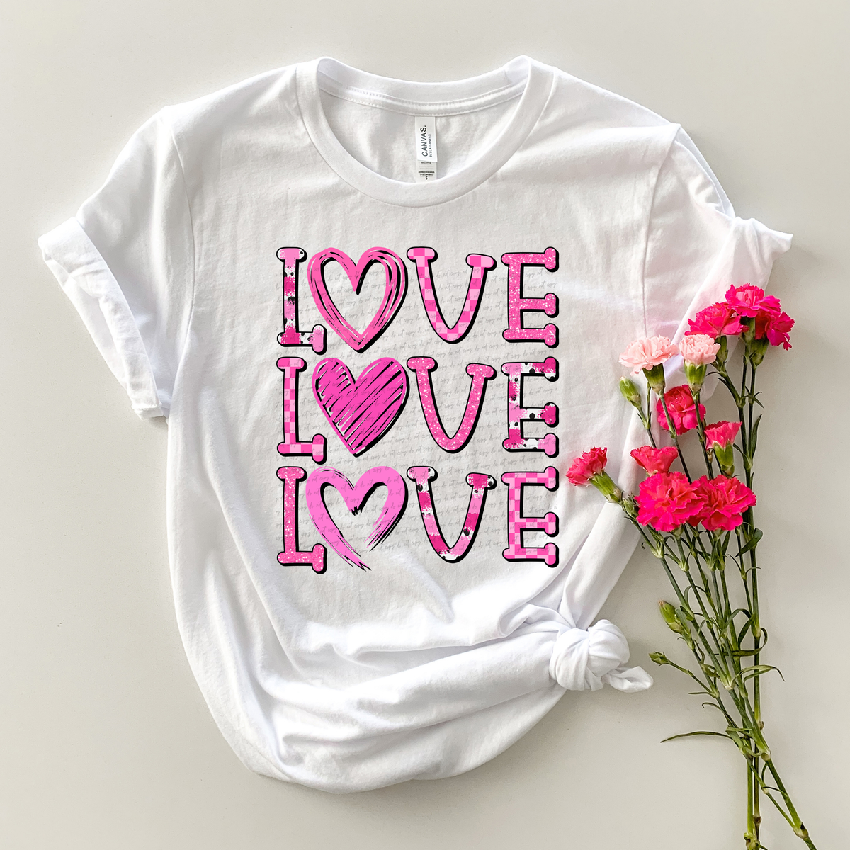 Love Stacked Multi Pattern 81552 DTF Transfer