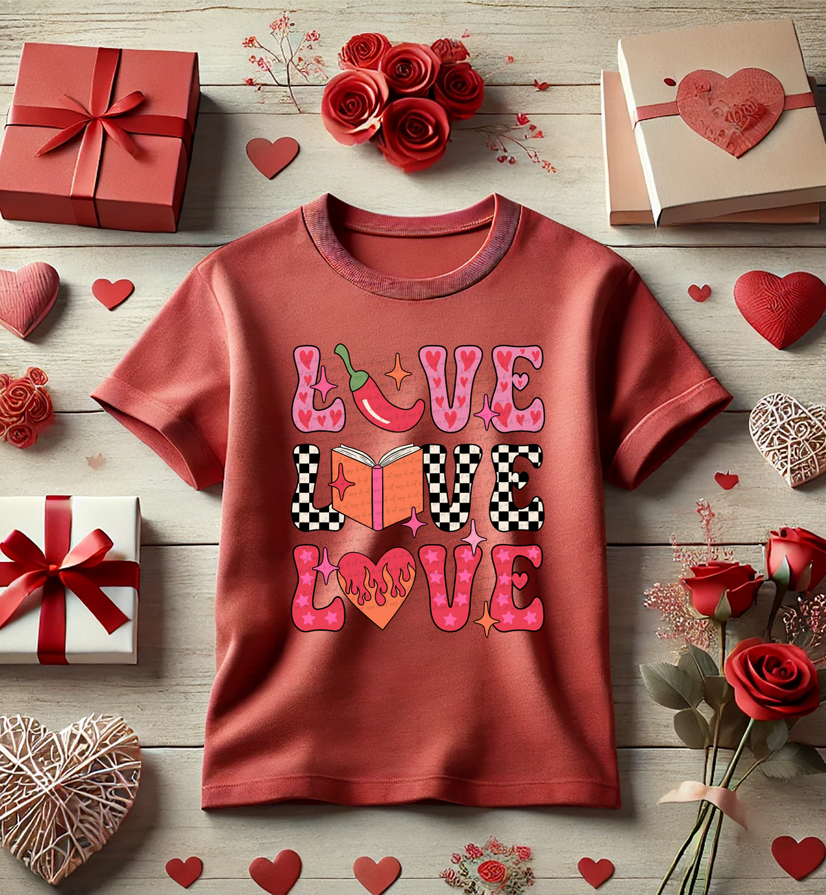 Love Stacked Spicy Smut Books 81554 DTF Transfer