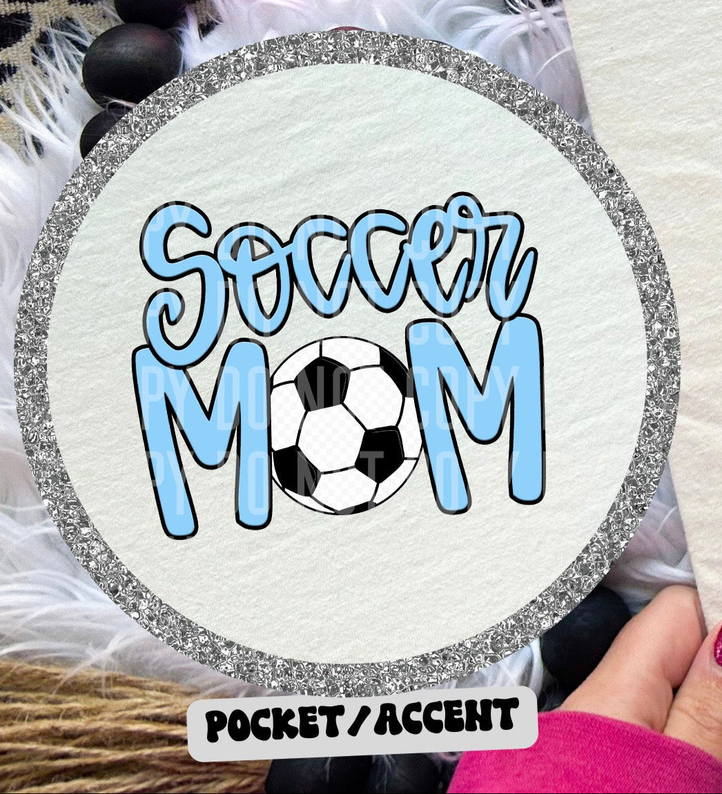 Soccer Mom Light Blue POCKET (Caplinger) DTF transfer