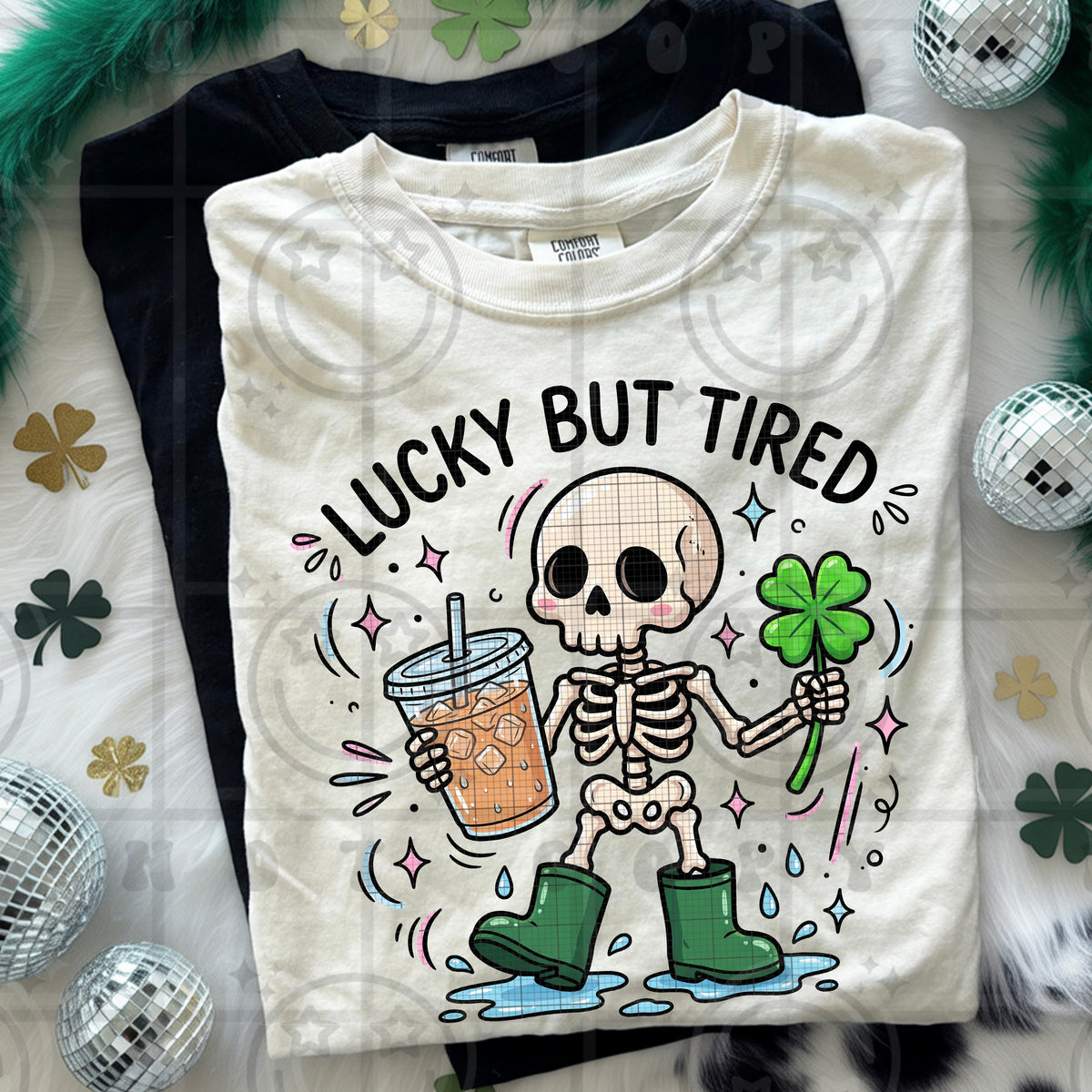 Lucky but tired skeleton (HW) DTF Transfer