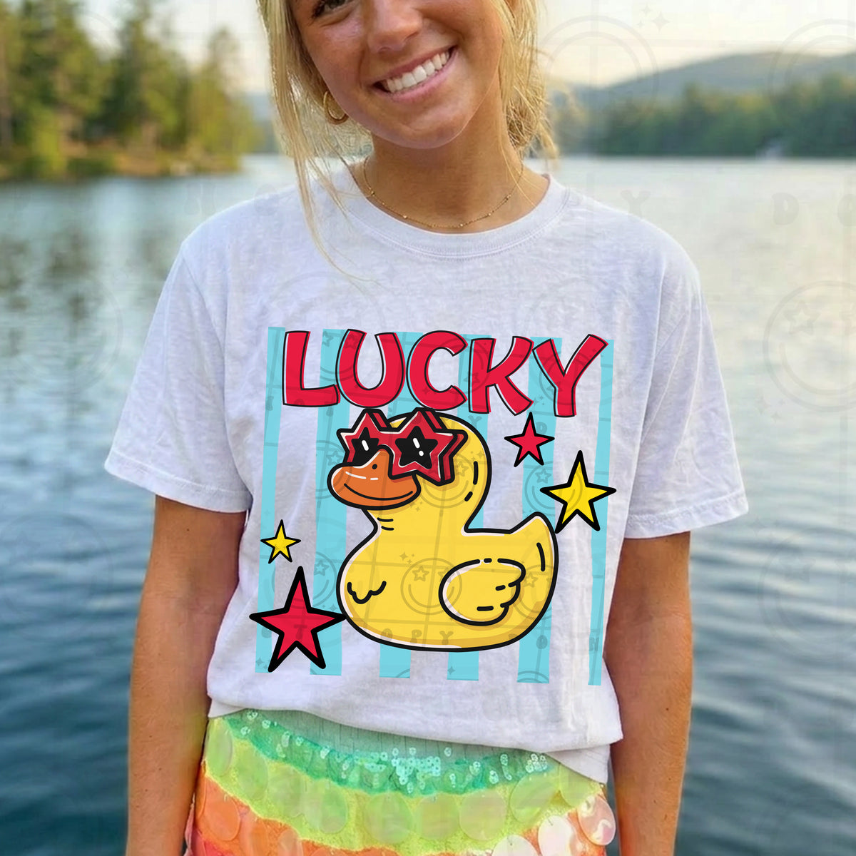 Lucky duck stripes (HW) DTF Transfer