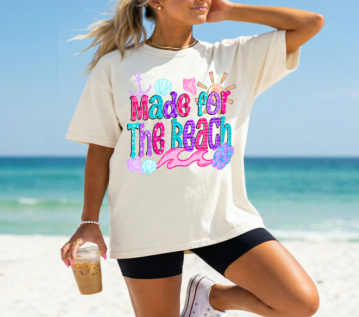 Made for the beach pink waves (40e) DTF Transfer