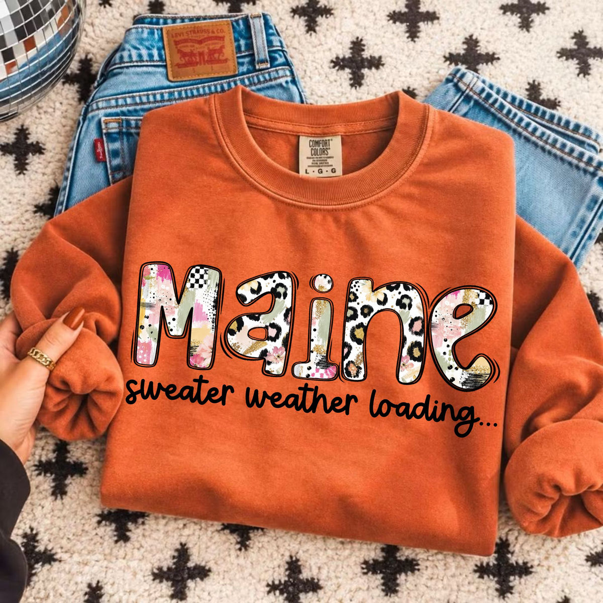 Maine sweater weather loading (Vehement) DTF Transfer