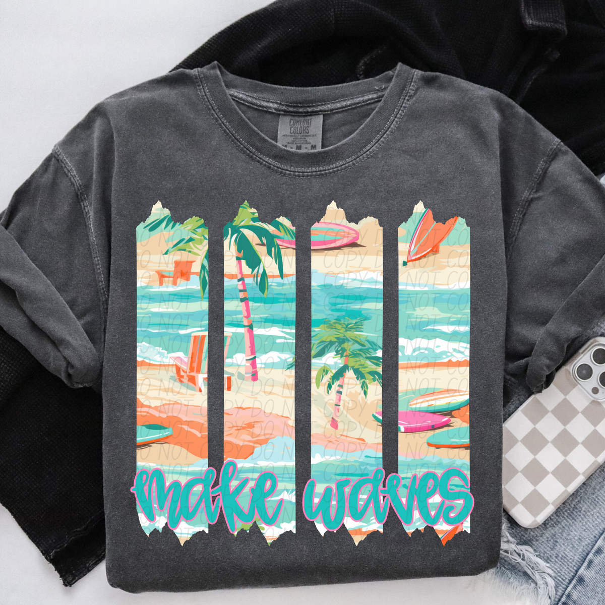 Make Waves Beach Brushstrokes (CITY) DTF transfer