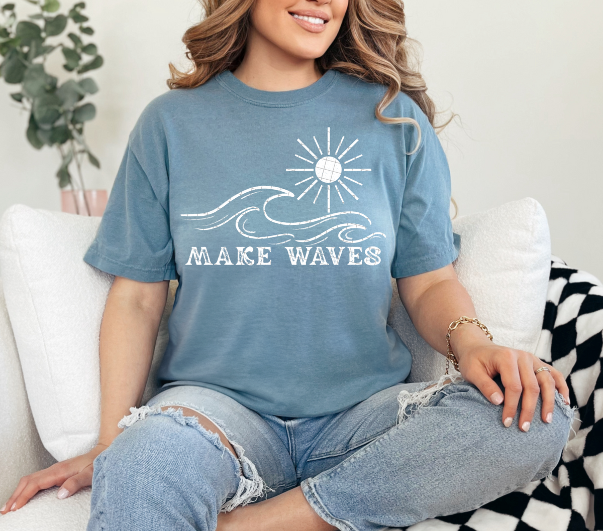 Make waves WHITE (40e) DTF Transfer