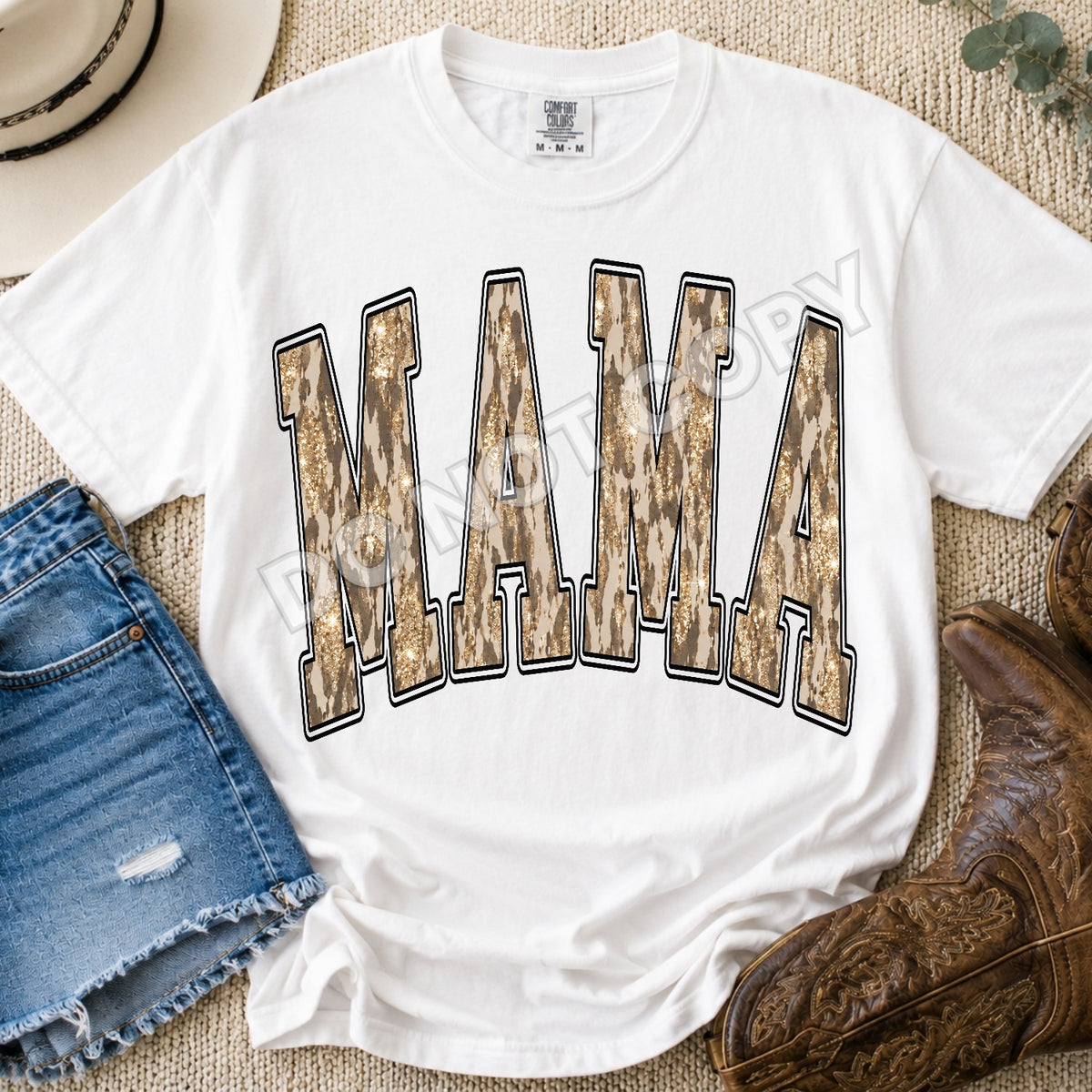 Mama leopard and gold arched (Parker) DTF Transfer