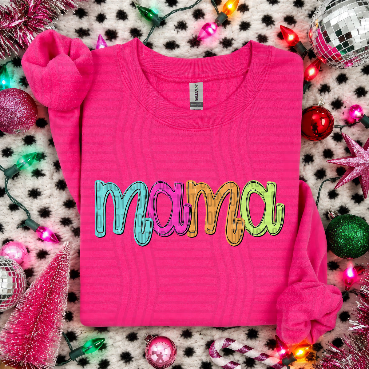 Mama-Christmas script words (Caplinger) DTF Transfer