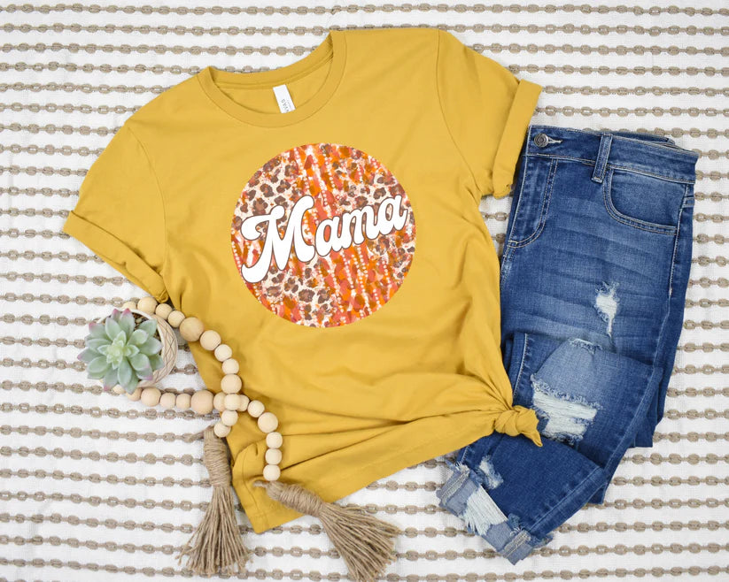 POCKET Mama (fall circle) HIGH HEAT screen print transfer