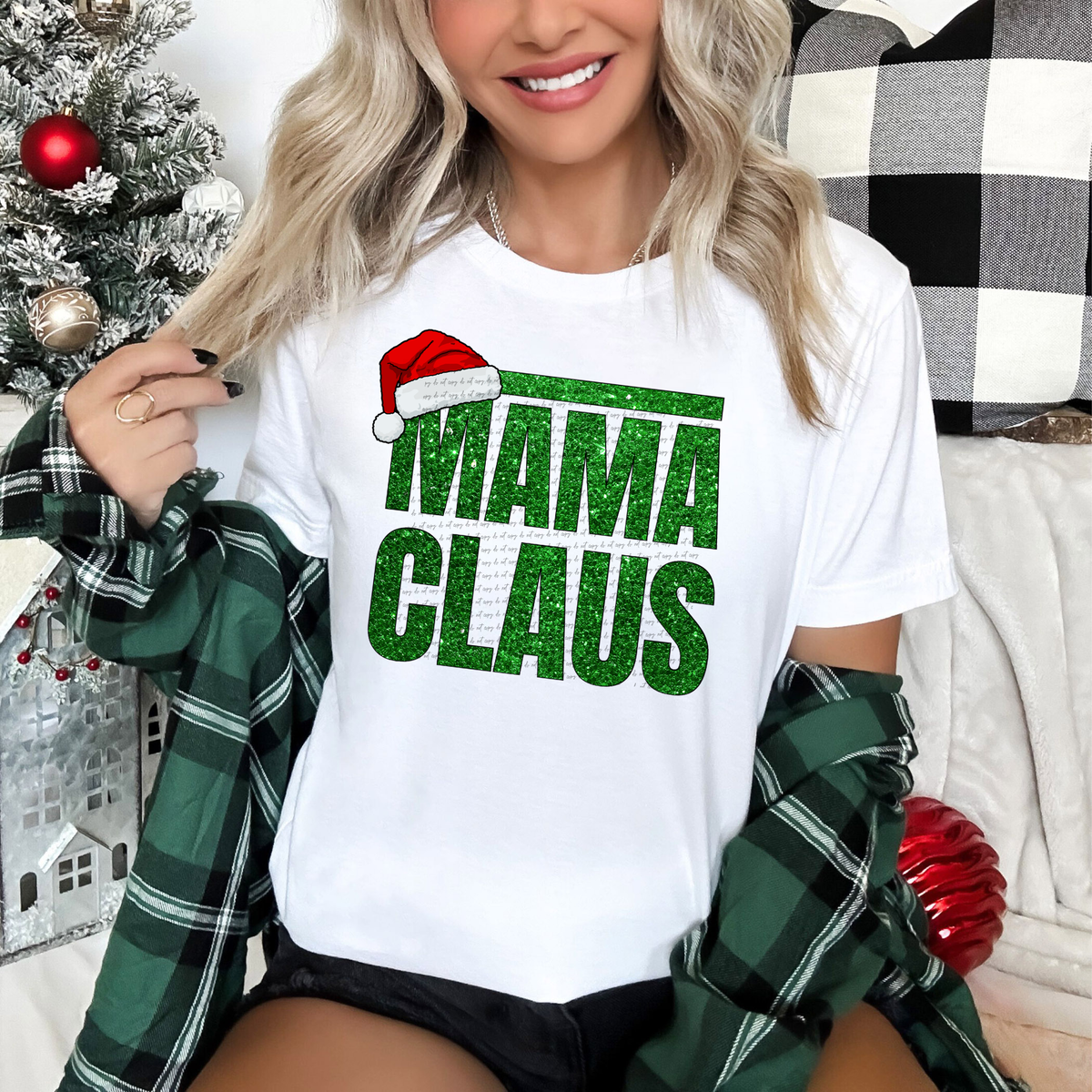 Mama Claus Green Glitter 42584 DTF transfer