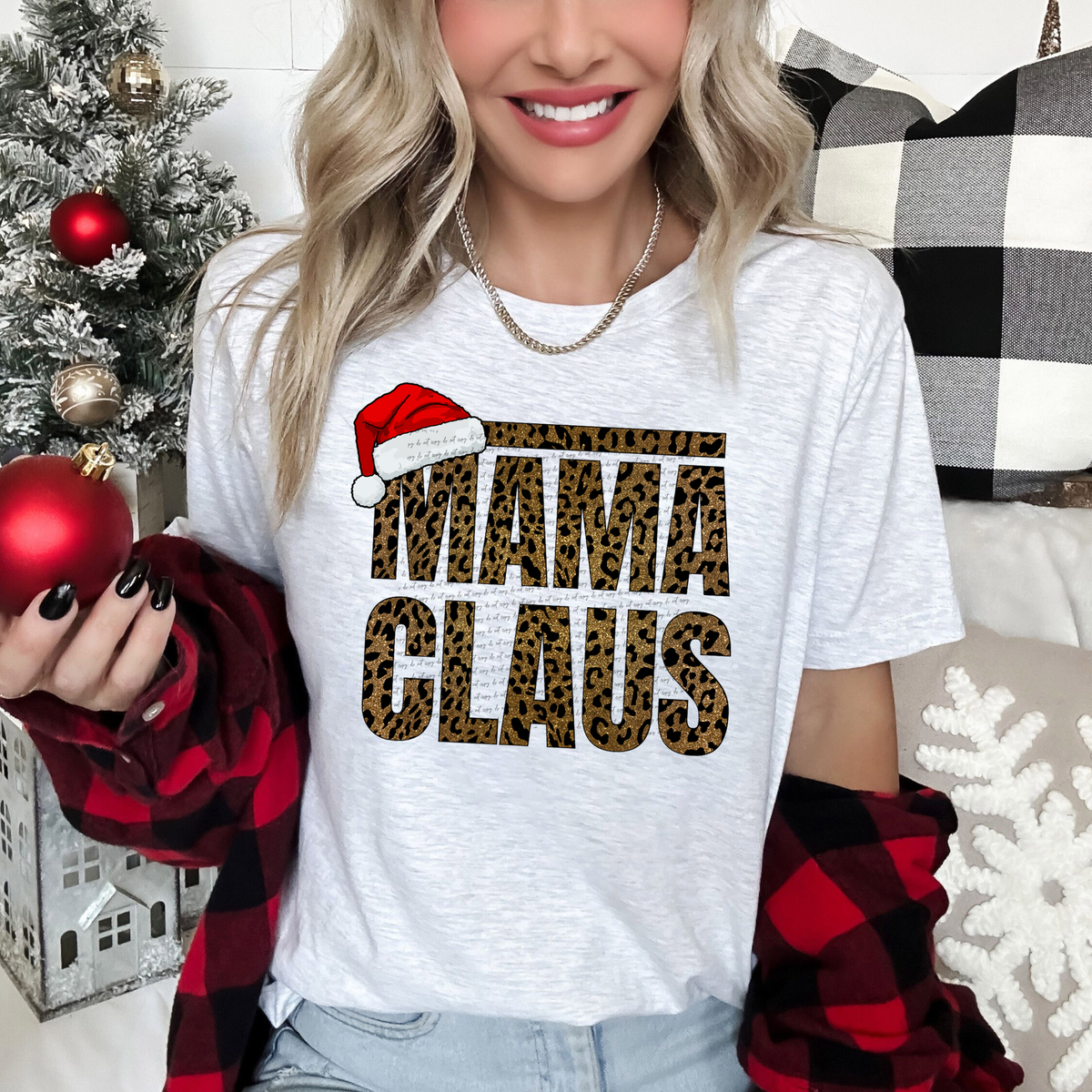 Mama Claus Leopard Print 42586 DTF transfer
