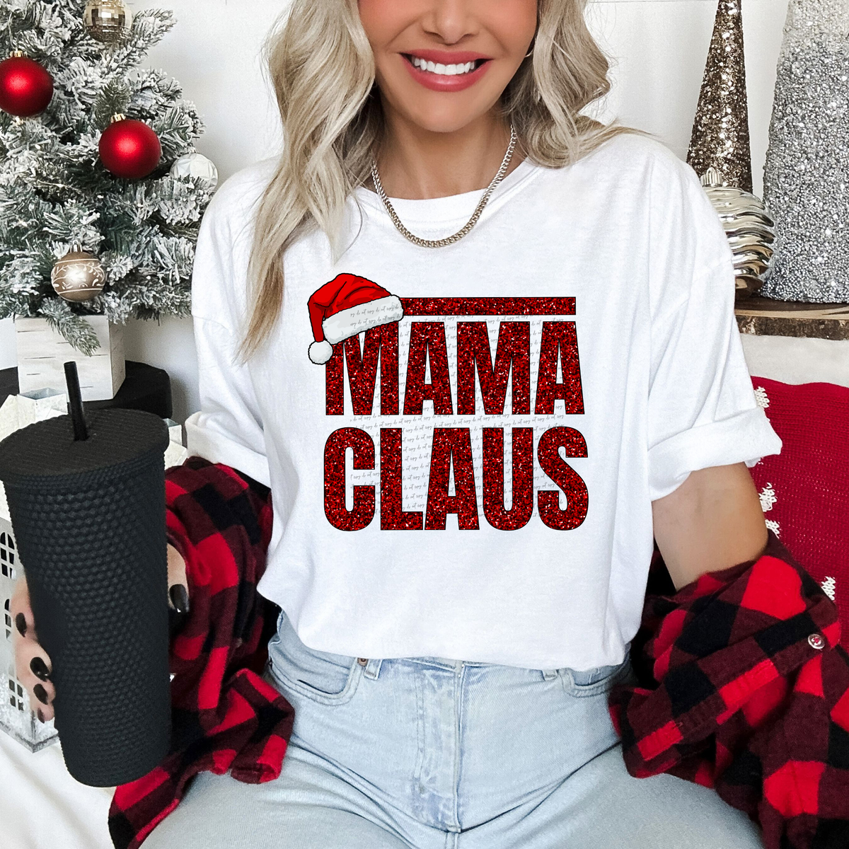 Mama Claus Red Glitter 42587 DTF transfer