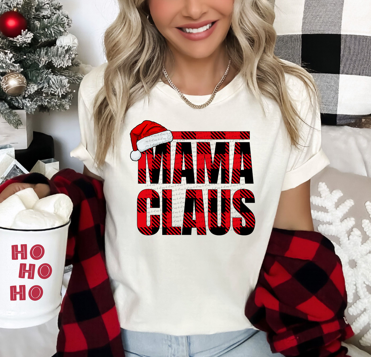 Mama Claus Red Plaid 42588 DTF transfer