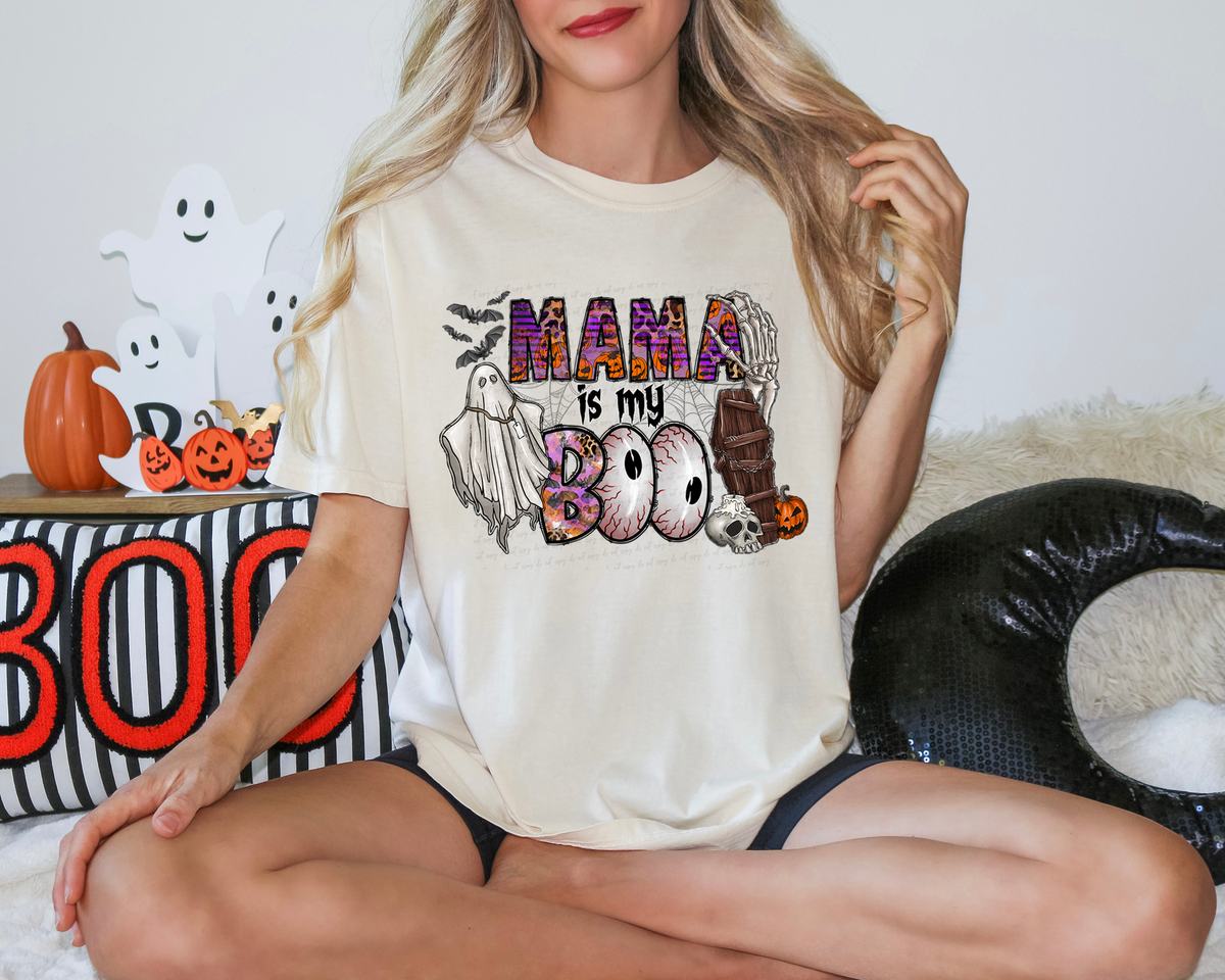 Mama Is My Boo Ghost Coffin and Skellie Hand 116249 DTF Transfer