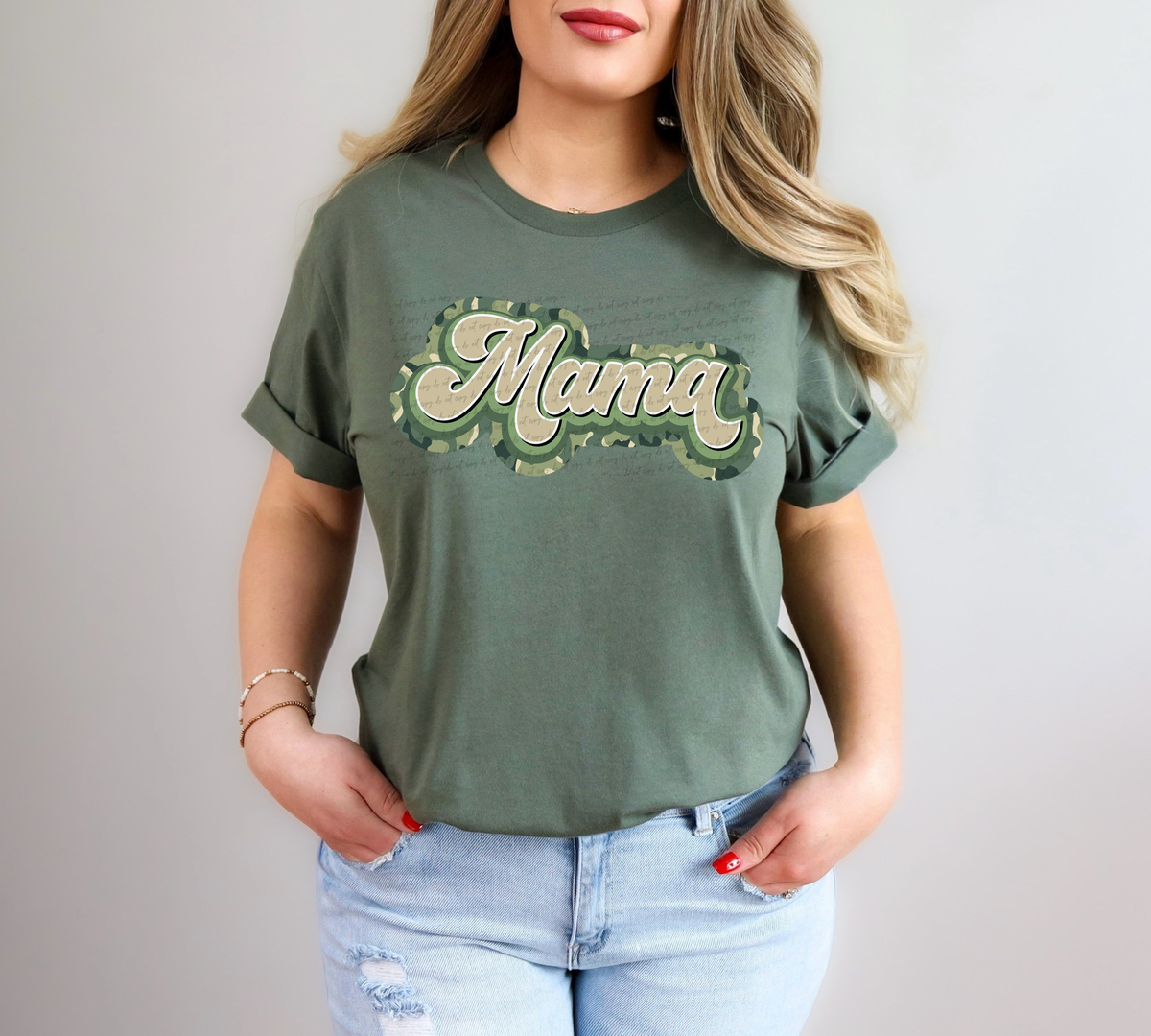 Mama Matching Camouflage Green 81582 DTF Transfer