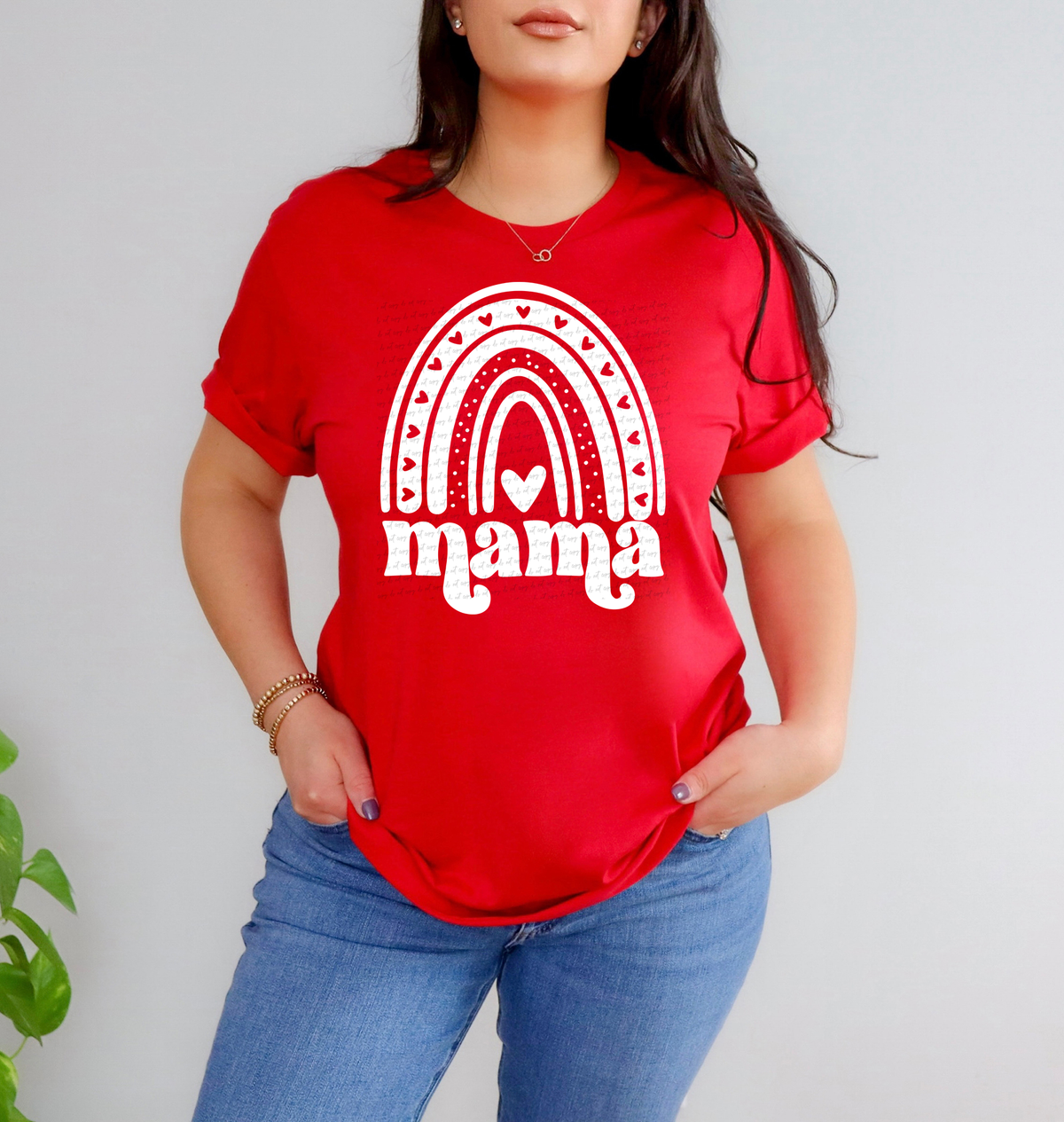 Mama Rainbow Heart White 76368 DTF Transfer