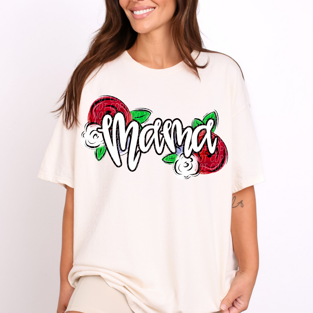 Mama RED Flowers (CITY) DTF transfer