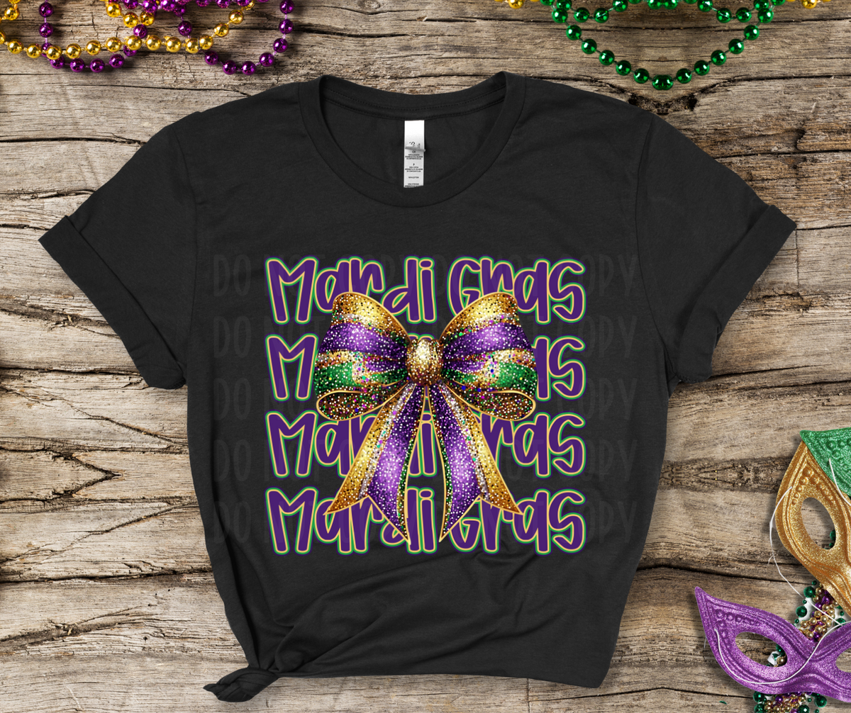 Mardi Gras Bow Stacked (canvista) DTF transfer