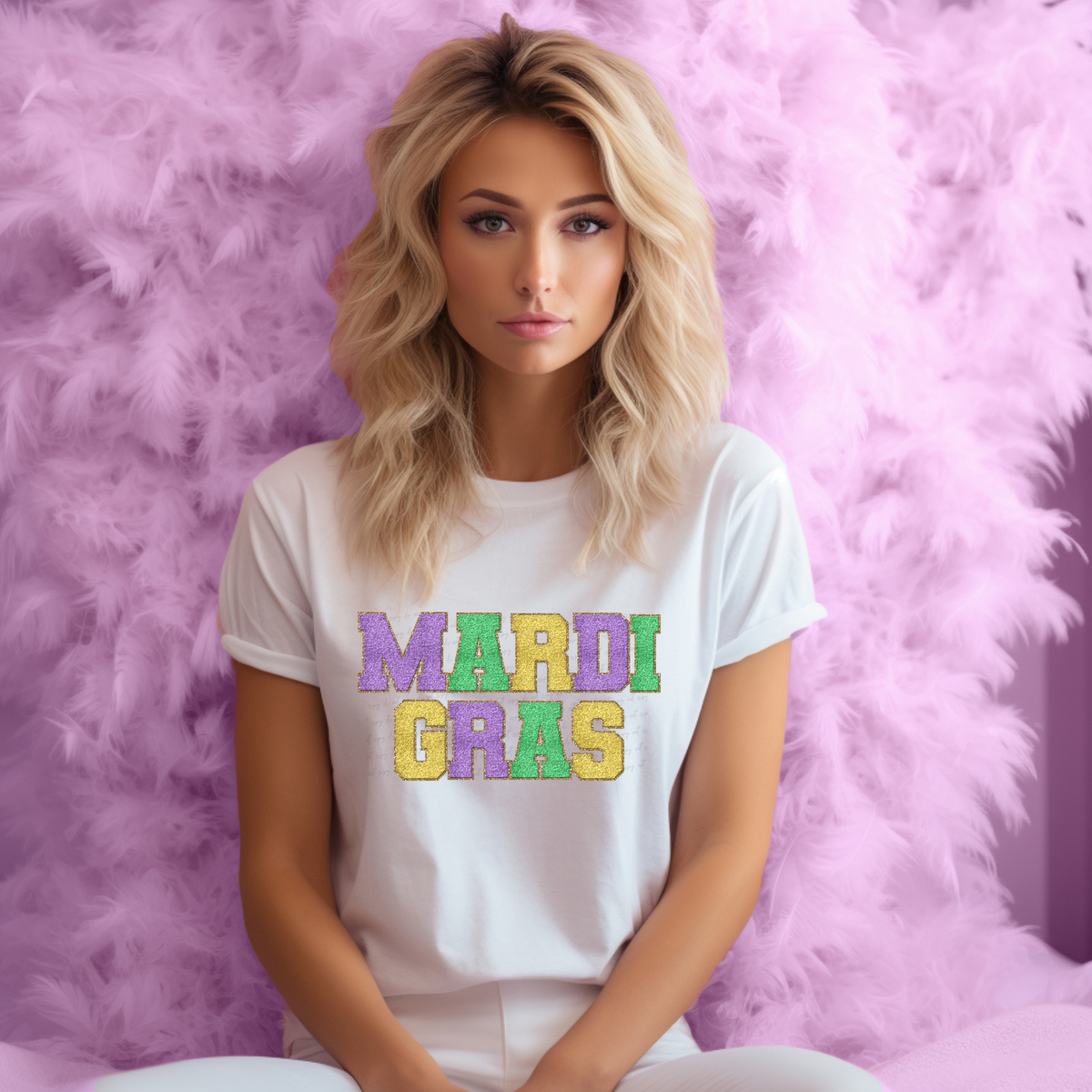 Mardi Gras Faux Glitter 116936 DTF Transfer