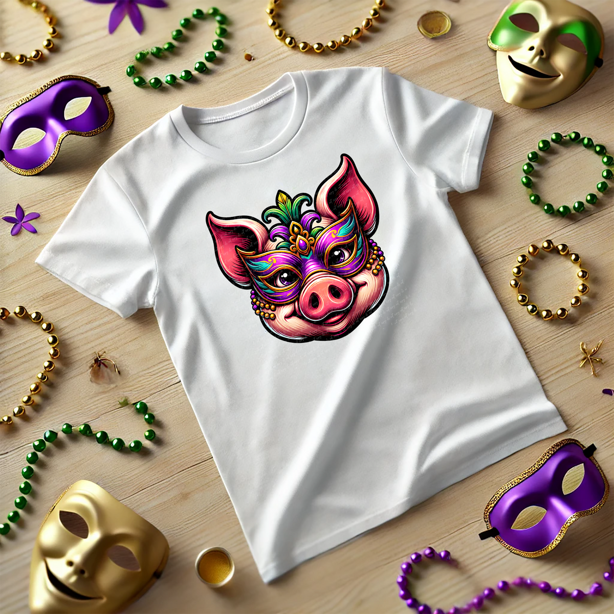 Mardi Gras Pig Mask 81930 DTF Transfer