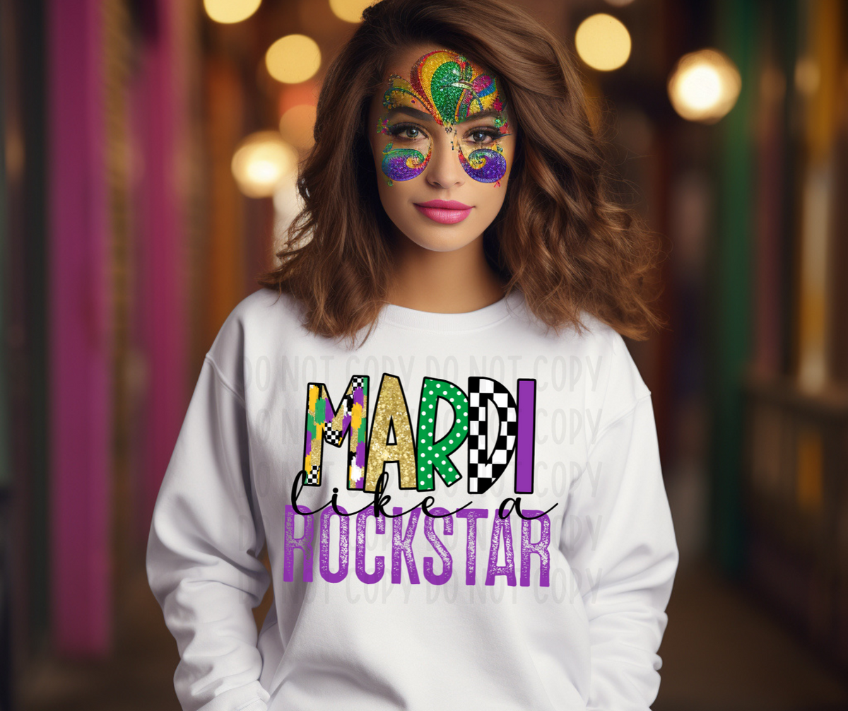 Mardi Like A Rockstar (canvista) DTF transfer