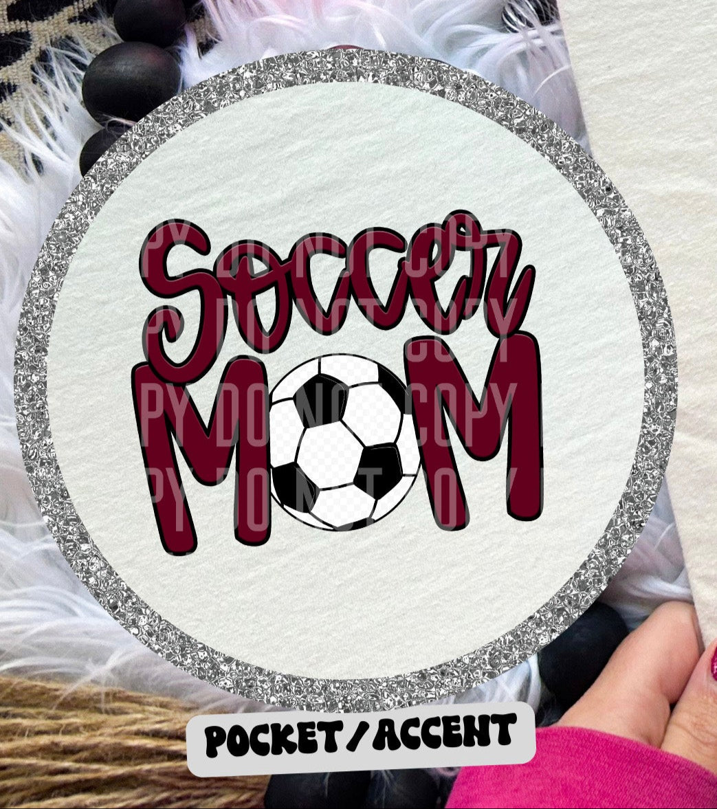Soccer Mom Maroon POCKET (Caplinger) DTF transfer