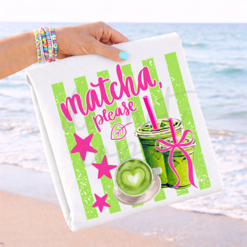 Matcha please green strips (Parker) DTF Transfer