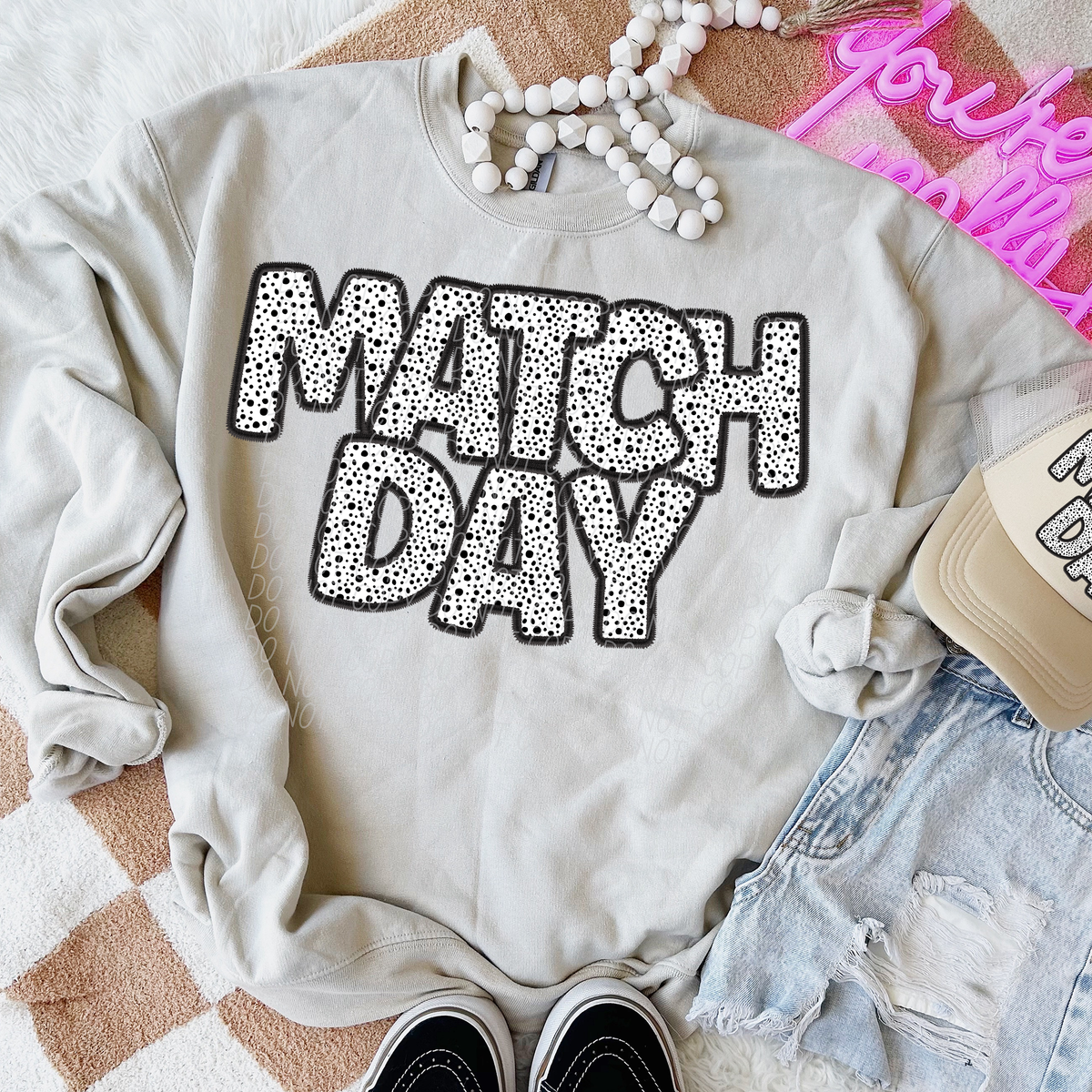 Match Day Dotted Text Dotted 66191 DTF transfer