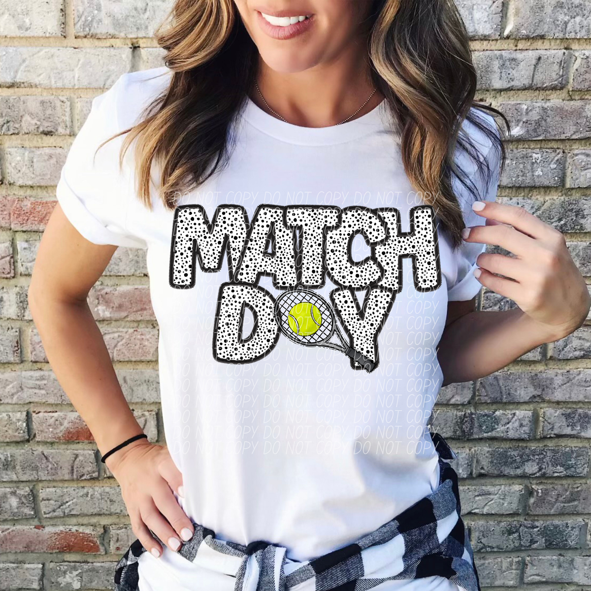 Match Day Tennis Racket Dotted 66193 DTF transfer