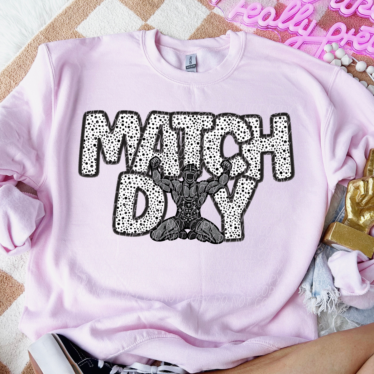 Match Day Wrestling Rhinestone Dotted 66197 DTF transfer