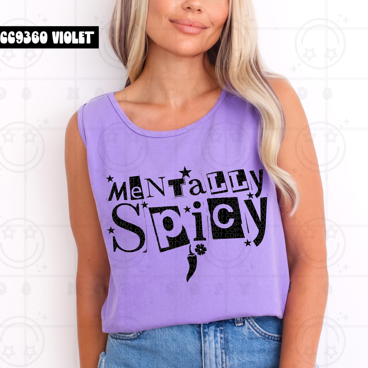 Mentally Spicy BLACK (HW) DTF transfer