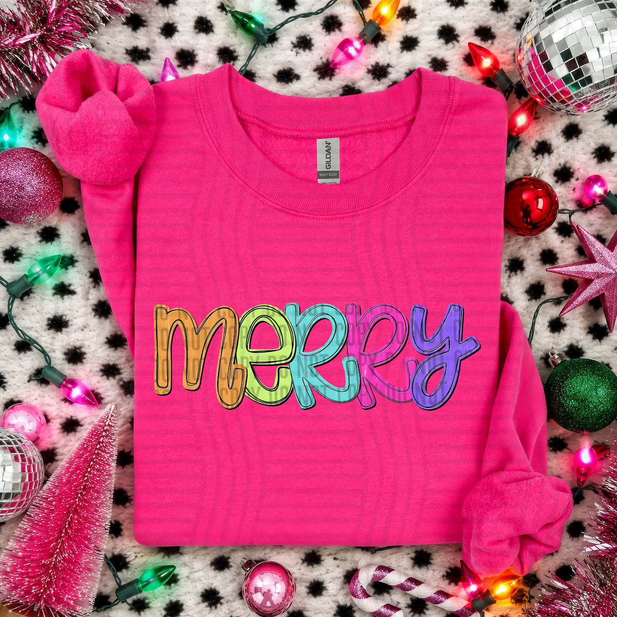 Merry-Christmas script words (Caplinger) DTF Transfer
